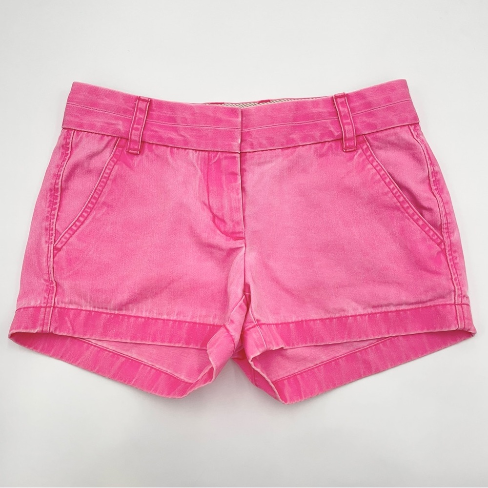 J.‎ Crew Shorts Bright Pink Y2K Faded Chino Broken In Cotton Short Women Size 00